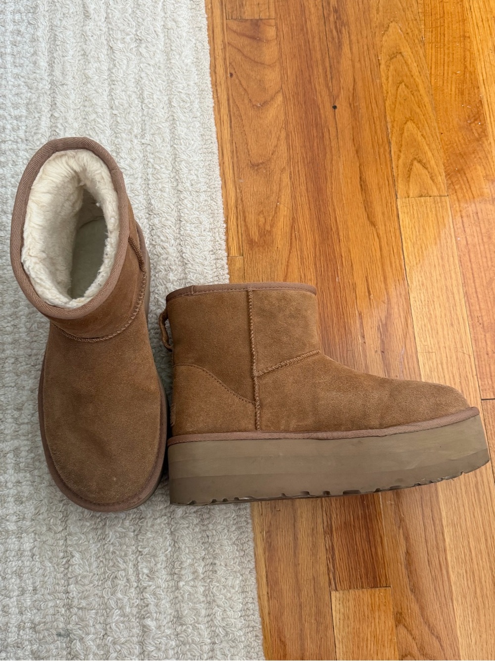 UGG Chestnut Suede Short Platform Boot